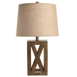 Kirklands Home Table Lamps|Open Block Table Lamp Tan