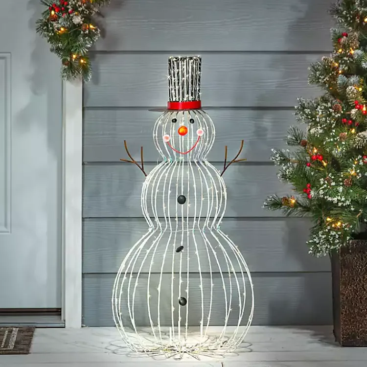 Discount Open Frame Metal LED Snowman Outdoor Christmas Decorations