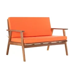 Kirklands Home Outdoor Sets|4-pc. Acacia Wood Outdoor Living Set Orange