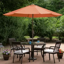 Kirklands Home Outdoor Accent Furniture|Orange Tilt Hand Crank Outdoor Umbrella
