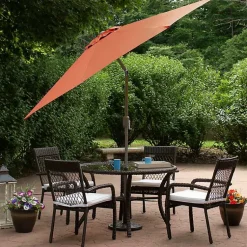 Kirklands Home Outdoor Accent Furniture|Orange Tilt Hand Crank Outdoor Umbrella