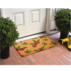 Online Outdoor Holly and Pine Christmas Doormat Outdoor Christmas Decorations