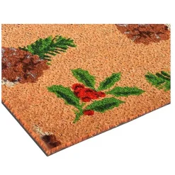 Online Outdoor Holly and Pine Christmas Doormat Outdoor Christmas Decorations
