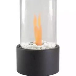 Kirklands Home Fire Pits|Outdoor Tabletop Fireplace on Base Black