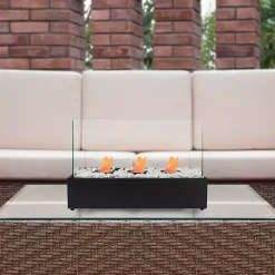 Kirklands Home Fire Pits|Outdoor Triple Flame Tabletop Fireplace