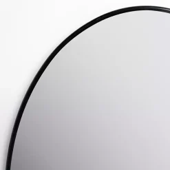 Kirklands Home Framed Mirrors|Oval Black Nouveau Linear Wall Mirror