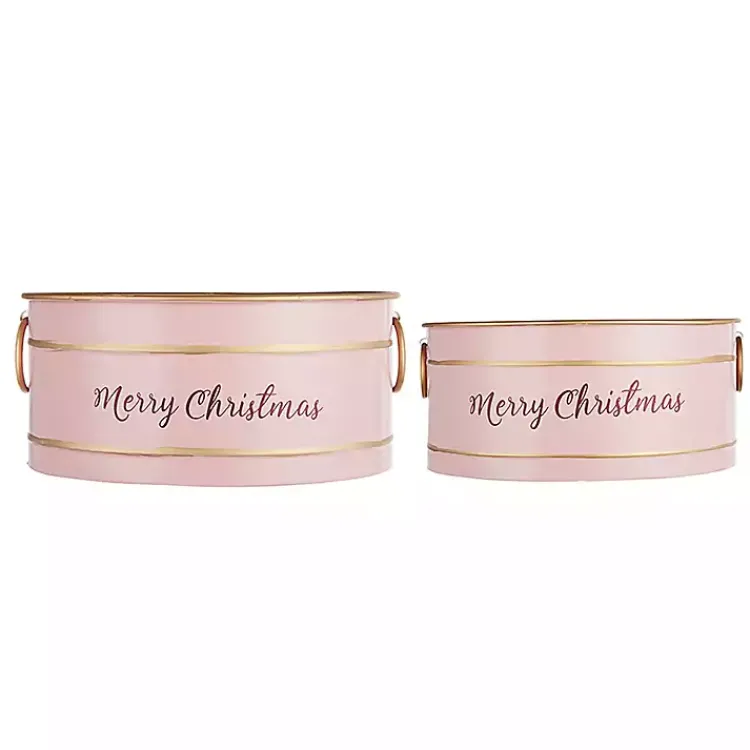 Best Oval Iron Merry Christmas Baskets, Set of 2 Christmas Decorations