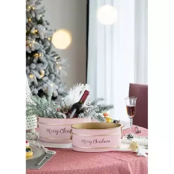 Best Oval Iron Merry Christmas Baskets, Set of 2 Christmas Decorations