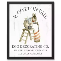 P Cottontail Egg Decorating Framed Canvas Print Easter Decorations