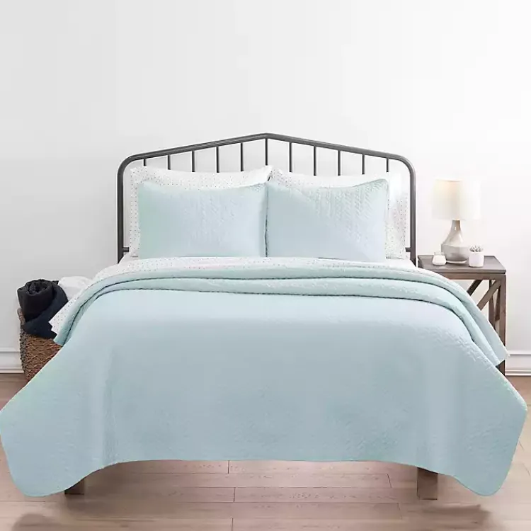 Kirklands Home Bedspreads & Coverlets|Pale Herring 3-pc. King Quilted Coverlet Set Blue