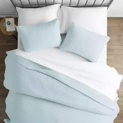 Kirklands Home Bedspreads & Coverlets|Pale Herring 3-pc. Queen Quilted Coverlet Set Blue