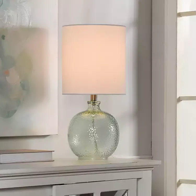 Kirklands Home Table Lamps|Pale Blue Tinted Glass Jug Table Lamp White