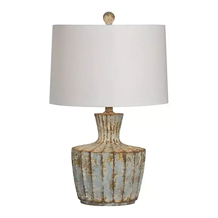 Kirklands Home Table Lamps|Pastel Blue Jada Table Lamp White