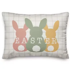 Discount Pastel Easter Bunny Lineup Outdoor Throw Pillow Easter Decorations