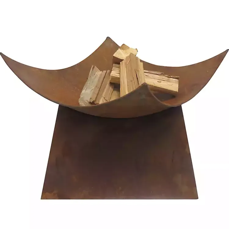 Kirklands Home Fire Pits|Patina Modern Open Fire Bowl Brown