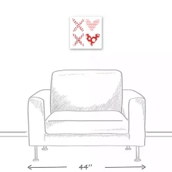 Hot Patterned XOXO Hearts Canvas Art Print Valentines Day Decorations