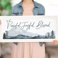 Peaceful Joyful Blessed Beaded Frame Wall Plaque Christmas Art & Wall Decor