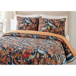 Kirklands Home Quilts|Peacock Garden Full/Queen 3-pc. Quilt Set Orange