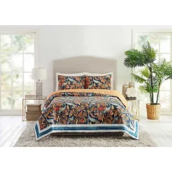 Kirklands Home Quilts|Peacock Garden King 3-pc. Quilt Set Orange