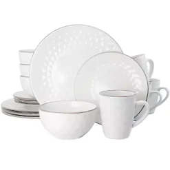 Kirklands Home Dinnerware|Pearl Stoneware 16-pc. Dinnerware Set White