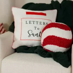 Sale Peppermint Sphere Teddy Pillow Christmas Pillows