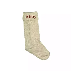 Sale Personalized Cream Serif Embroidered Stocking Christmas Stockings & Stocking Holders