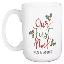 Personalized First Noel Christmas Mugs, Set of 2 Christmas Dining & Entertaining