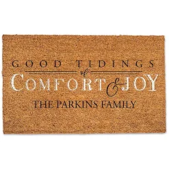 Best Personalized Good Tidings Coir Doormat Outdoor Christmas Decorations