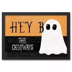 Sale Personalized Hey Boo Framed Canvas Print Halloween