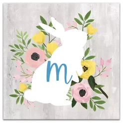 Best Personalized Monogram Bunny Canvas Art Print Easter Decorations