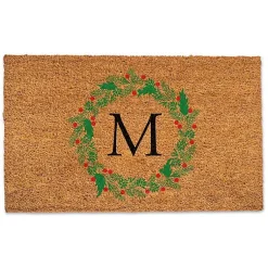 Best Personalized Monogram Christmas Wreath Doormat Outdoor Christmas Decorations