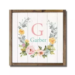 Personalized Monogram Floral Wood Wall Plaque Easter Decorations