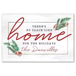 Personalized No Place Like Home Holly Canvas Print Christmas Art & Wall Decor