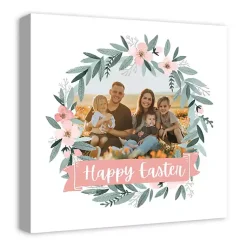 Hot Personalized Photo Easter Wreath Canvas Plaque Easter Decorations