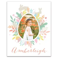 Sale Personalized Photo Egg Wreath Canvas Print Easter Decorations