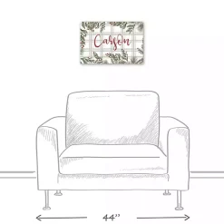 Discount Personalized Plaid Botanical Canvas Art Print Christmas Art & Wall Decor