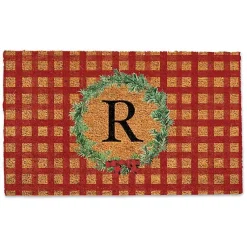 Outlet Personalized Plaid Christmas Monogram Doormat Monogram Seasonal Decor