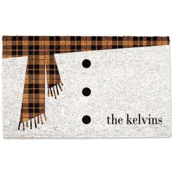 Best Personalized Plaid Snowman Scarf Doormat Outdoor Christmas Decorations