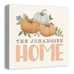 Personalized Pumpkin Home Canvas Art Print Fall