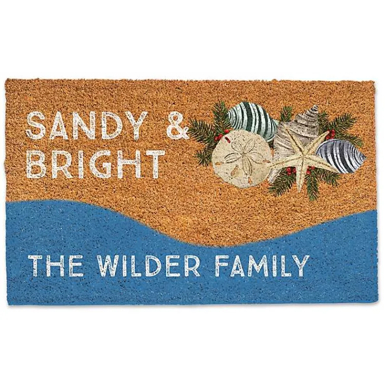 Outlet Personalized Sandy & Bright Christmas Doormat Outdoor Christmas Decorations