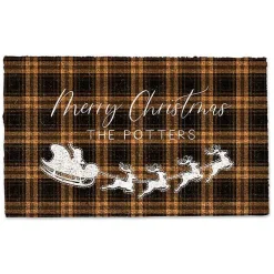 New Personalized Santa's Sleigh Doormat Outdoor Christmas Decorations
