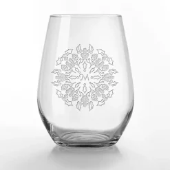 Personalized Snowflake Wine Glasses, Set of 2 Christmas Dining & Entertaining