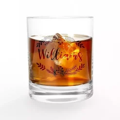 Outlet Personalized Wreath Whiskey Glasses, Set of 2 Christmas Dining & Entertaining