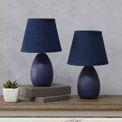 Kirklands Home Table Lamps|Petite Oblong Table Lamps, Set of 2 Blue