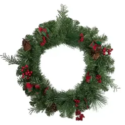 Sale Pine and Berries Ribbon Wreath Christmas Wreaths