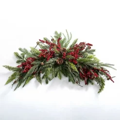 Clearance Pine and Red Berry Swag Christmas Wreaths