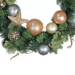 New Pine and Star Ornaments Wreath Christmas Wreaths