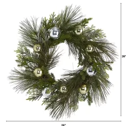 Hot Pine Mix and Ornament Wreath Christmas Wreaths