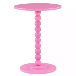 Kirklands Home Accent & End Tables|Beaded Spindle Accent Table Pink