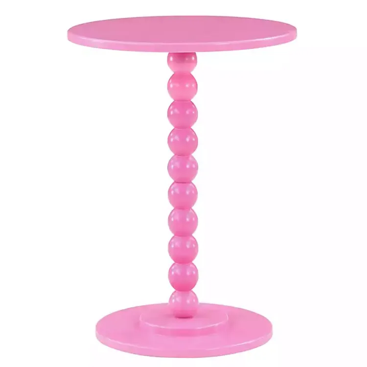 Kirklands Home Accent & End Tables|Beaded Spindle Accent Table Pink